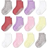 HYCLES Non-Slip Toddler Socks, Girl Grip Socks for 1-10 Years Kids Girls Boys Toddler Sock with Grippers