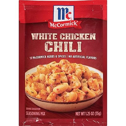 Amazon Com Mccormick White Chicken Chili Seasoning Mix 1 25 Oz Grocery Gourmet Food