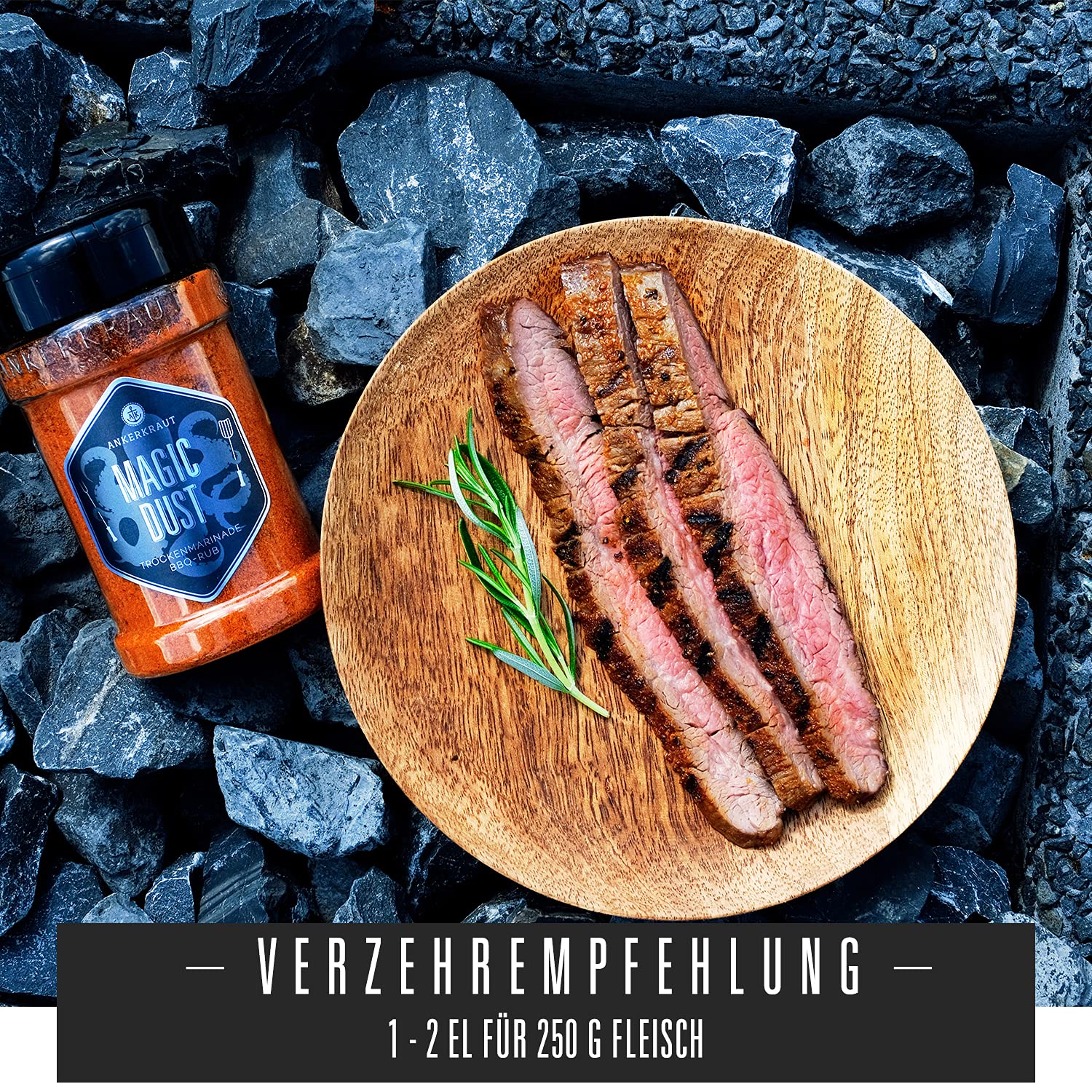 Ankerkraut Magic Dust, BBQ Rub, Marinade für Fleisch, Gewürzmischung zum grillen, allzweck Gewürz mit Paprika geräuchert nach Originalrezept, 230 g im Streuer 2