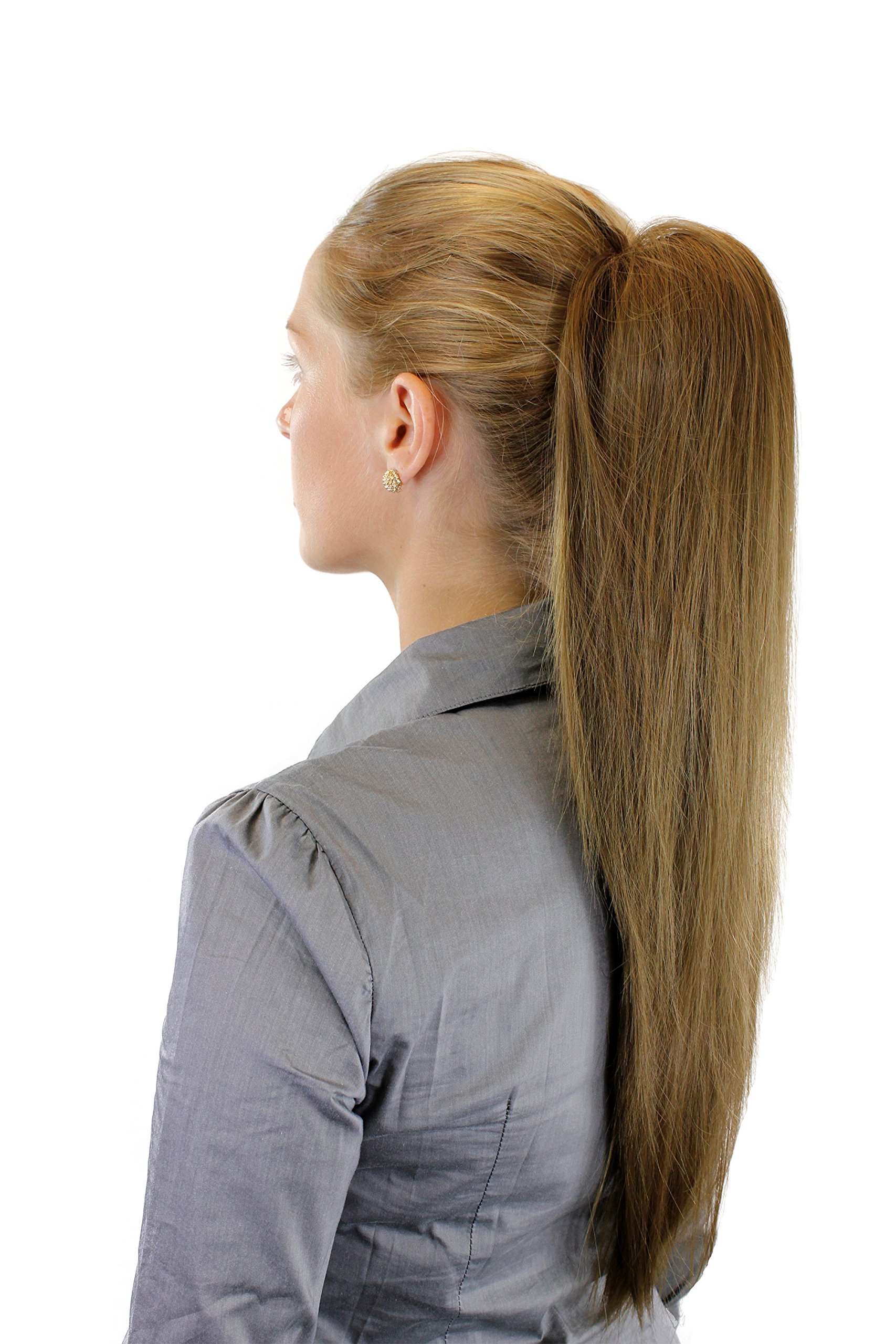 Hairpiece PONYTAIL extension VERY long AMAZING volume DARK BLOND ash ashblond straight WK06-19