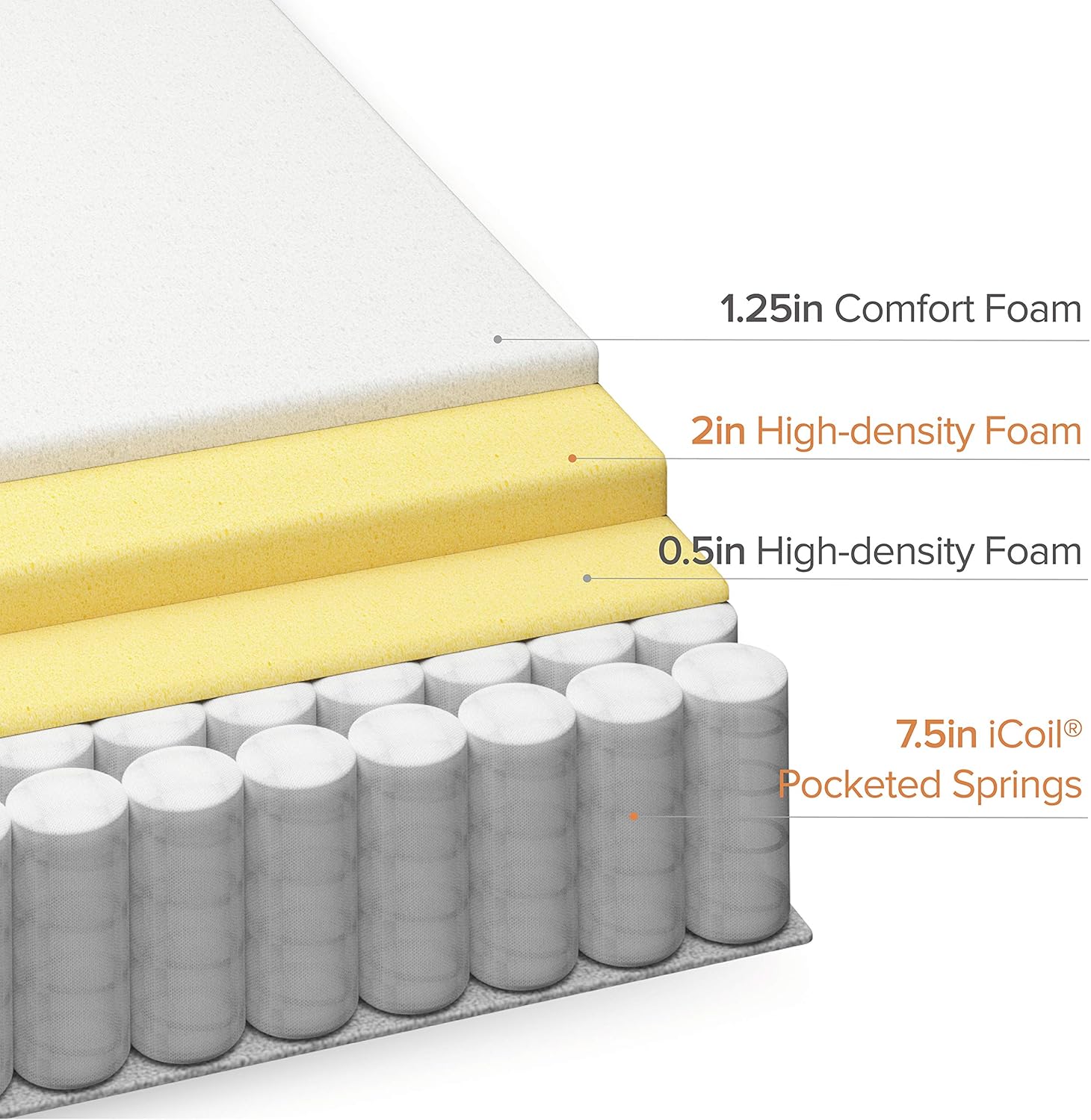 ZINUS 12 Inch Euro Top Pocket Spring Hybrid Mattress / Pressure Relief / Pocket Innersprings for Motion Isolation / Bed-in-a-Box, Queen: Furniture & Decor
