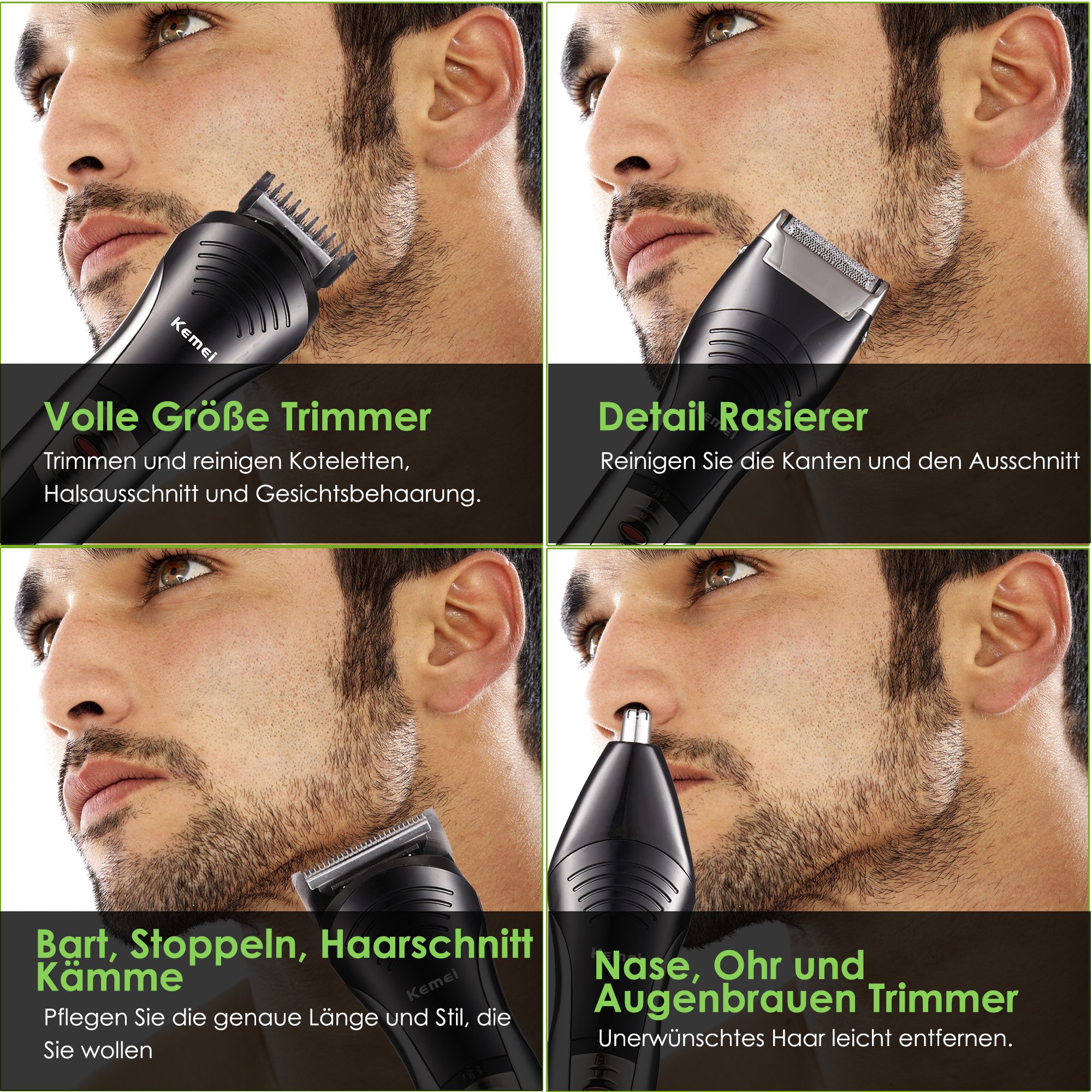 Yivans KM590A professionelle Haarschneider (ein enthält Bartbürste mit Wildschweinborsten)