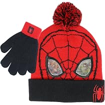 Bonnet Hiver Marvel Spiderman Garçon - Accessoire Qui Brille Dans Le Noir - Pour Enfants Et Ados