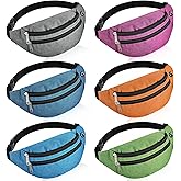Frienda 6-Piece Crossbody Fanny Pack - Adjustable Sport Waist Pack with Headphone Jack for Men, Women & Kids - Travel, Workout, Running