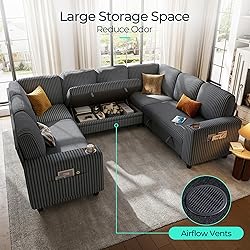 LINSY HOME Sectional Sleeper Sofa with Pull Out