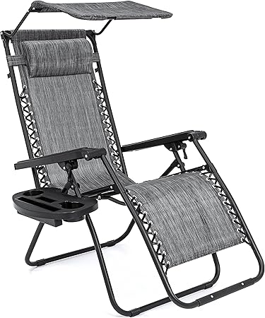 folding lounge chair with canopy