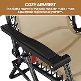 Yaheetech Zero Gravity Chairs Outdoor Set of 2 Beige with Pillows Cup Holder view 8