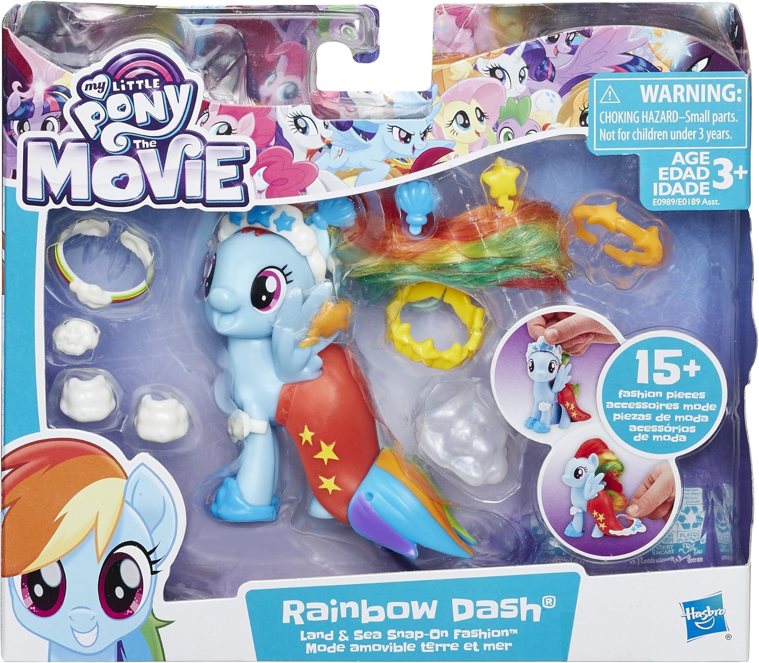 my little pony snap on fashion rainbow dash