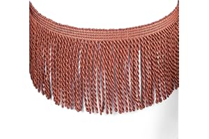 Fenghuangwu 5 Yard Curtain Fringes Bullion Fringe Trim Rayon Fabric Tassel 4inch Wide and Embellishments Curtain Weights Cloth Sofa Fringes for Sewing DIY Decoration (red Coffee)