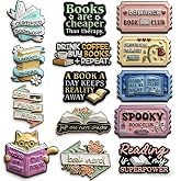 XIMEO 14 Pack Book Pins, Bookish Enamel Pins for Jackets & Backpacks | 14 Book-Themed Designs; Secure Pin Backs; Bookish Enamel Pins for Bags, Jackets and Backpacks