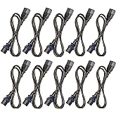 (10) 3 Foot IEC 320 NEMA C13 C14 10A 18AWG AC Power Cord Cables PDU to CPU
