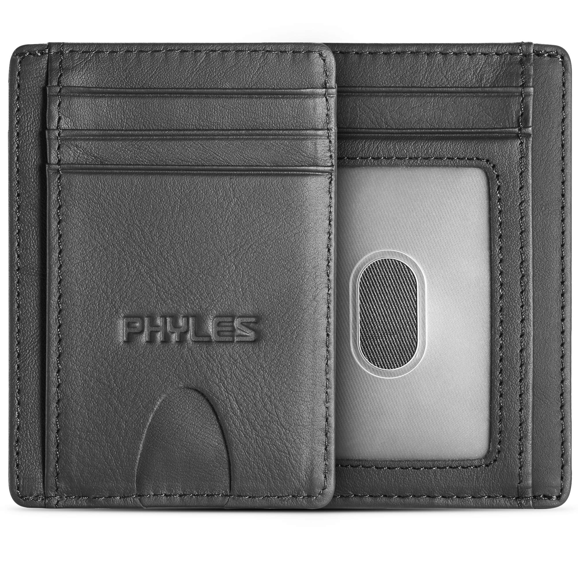 PHYLES Mens Wallet, Slim Credit Card Holder Wallet, RFID Blocking Minimalist Credit Card Protector, Slim Pocket Purse for Men & Women