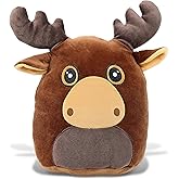 DolliBu Snug-Mooshies Moose Stuffed Animal Plush Toy - Wild Life Super Squishy Soft Animal Friend for Girls and Boys, Medium Huggable Cute Plush for Kids Play, Cuddling and Decoration - 10 Inch
