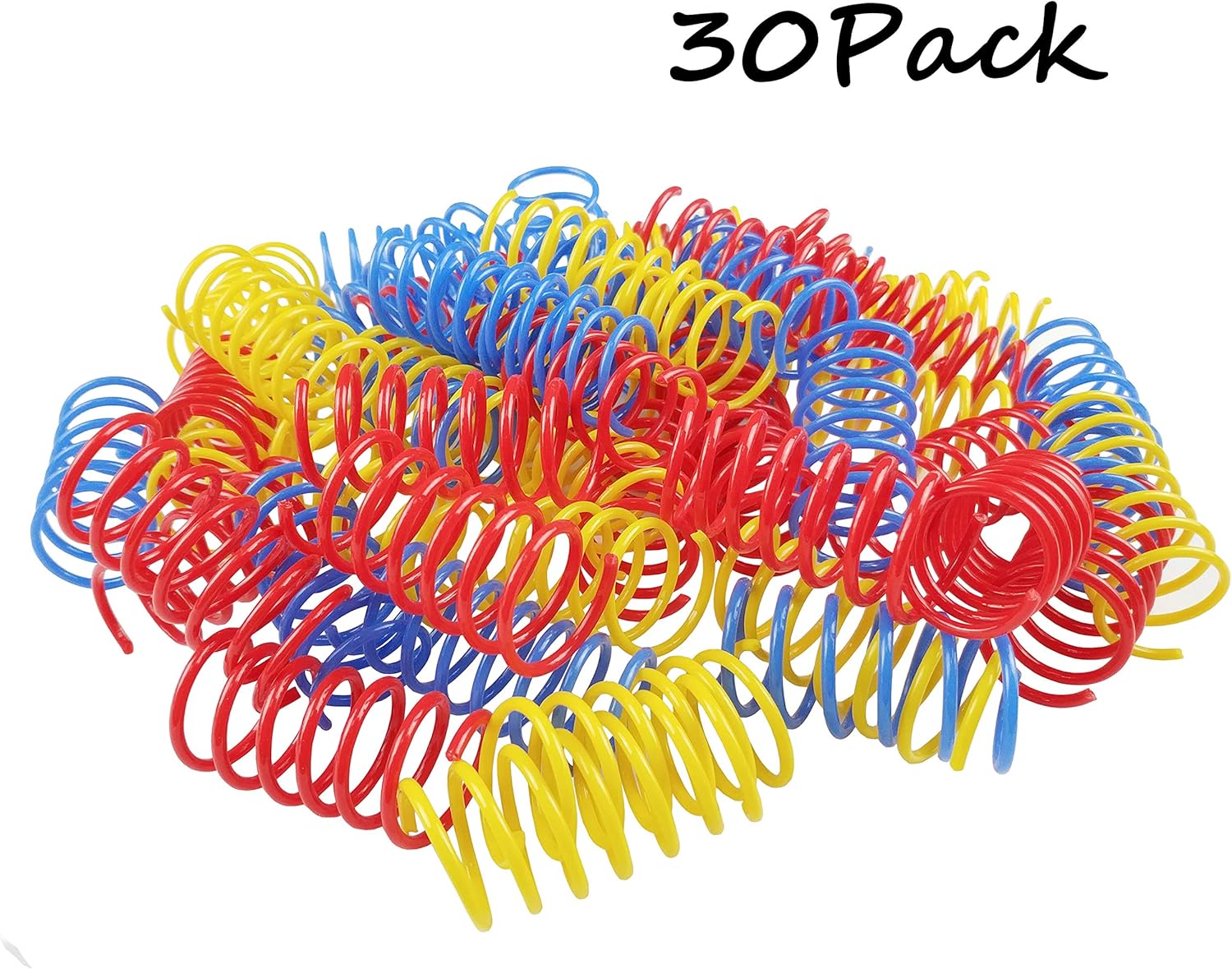 Tamu style Cat Spring Toys (30 Pack), Plastic Coils for Indoor Active Healthy Play, Colorful 2 Inch Spirals : Pet Supplies