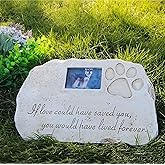 Re-Call Pet Tombstone Dog or Cat Memorial Stone Personalized with Waterproof Photo Dog or Cat Grave Markers in Lawn and Garden