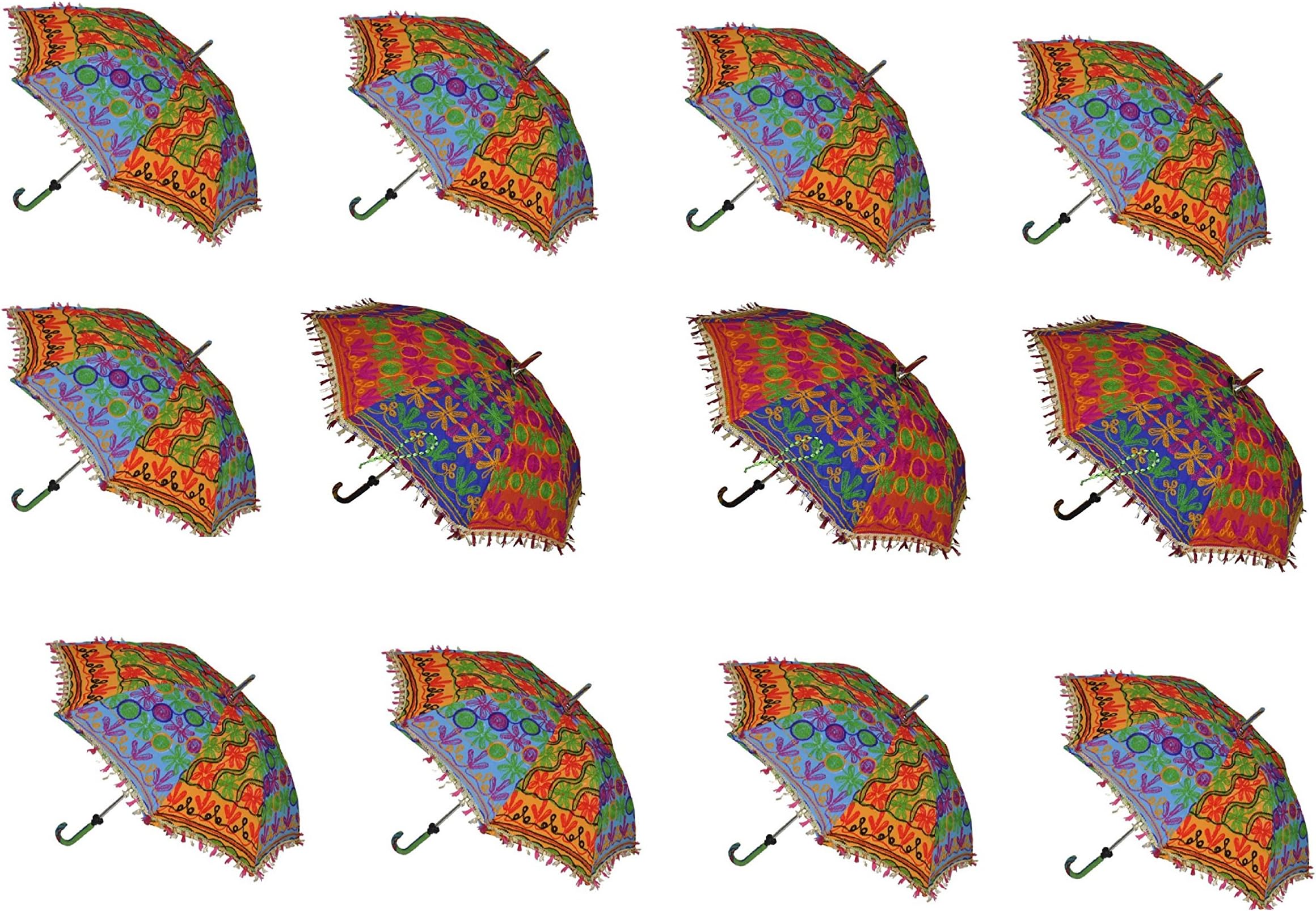 Rajasthani Handicraft Jaipur Embroidery Work Decorative Umbrella for Event Home Decor Party -Pack of 20