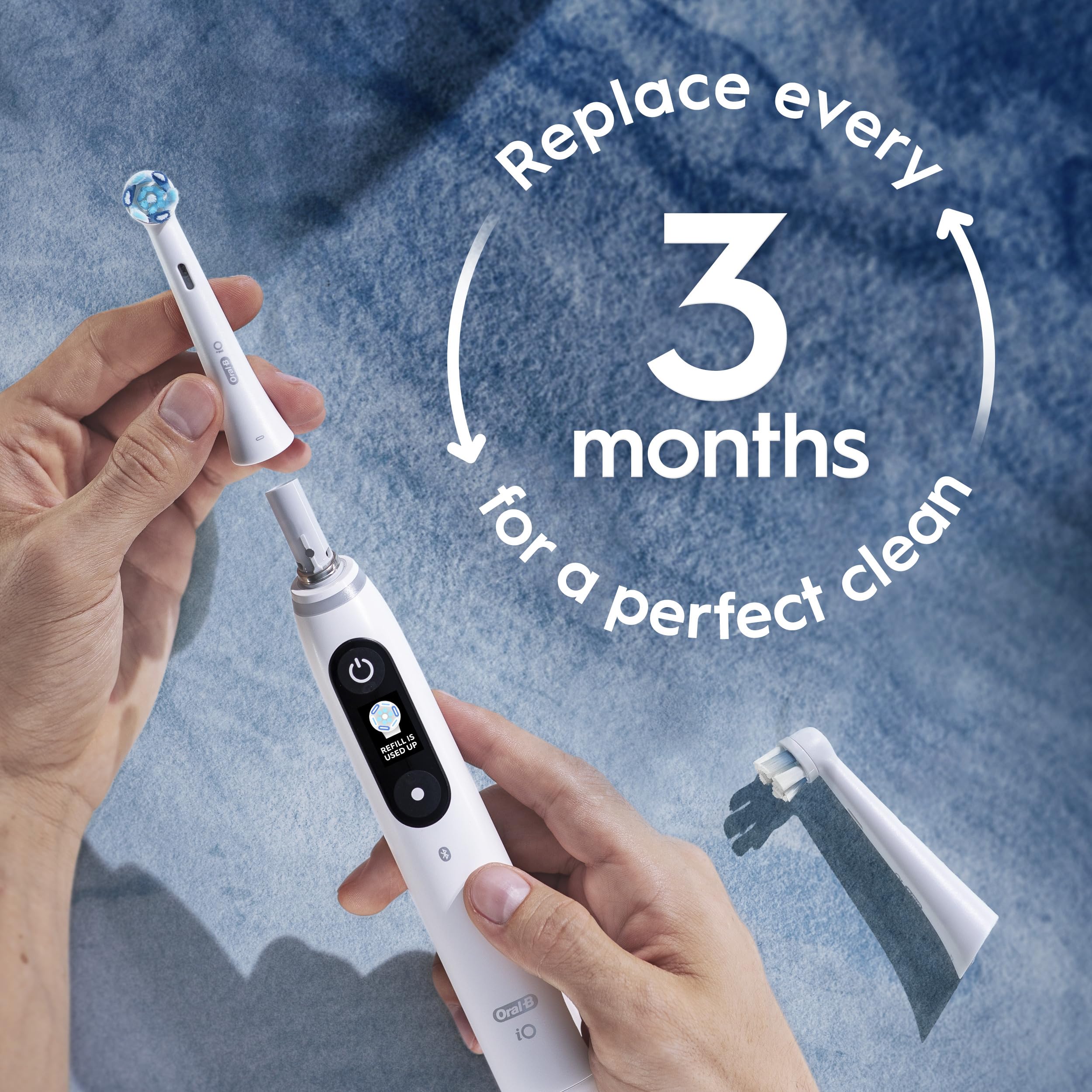 Oral-B iO Series Ultimate Clean Electric Toothbrush Replacement Brush Heads for an Oral-B Electric Toothbrush, 2 count, White