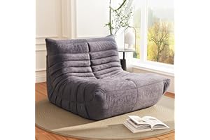 Swbvs Bean Bag Chair, Lazy Floor Sofa Couch for Adults and Kids, Fireside Chair with Ergonomic Design, Memory Foam Lounge Chair for Living Room Bedroom, Office, Grey