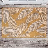 Rugshop Bella Distressed Palm Leaves Textured Flat Weave Easy Cleaning Outdoor Rugs for Deck,Patio,Backyard Indoor/Outdoor Ar