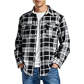 MoFiz Men's Long Sleeve Plaid Flannel Shirts Cotton Plaid Button Down Shirts for Men Soft Regular Fit Mens Casual Shirts