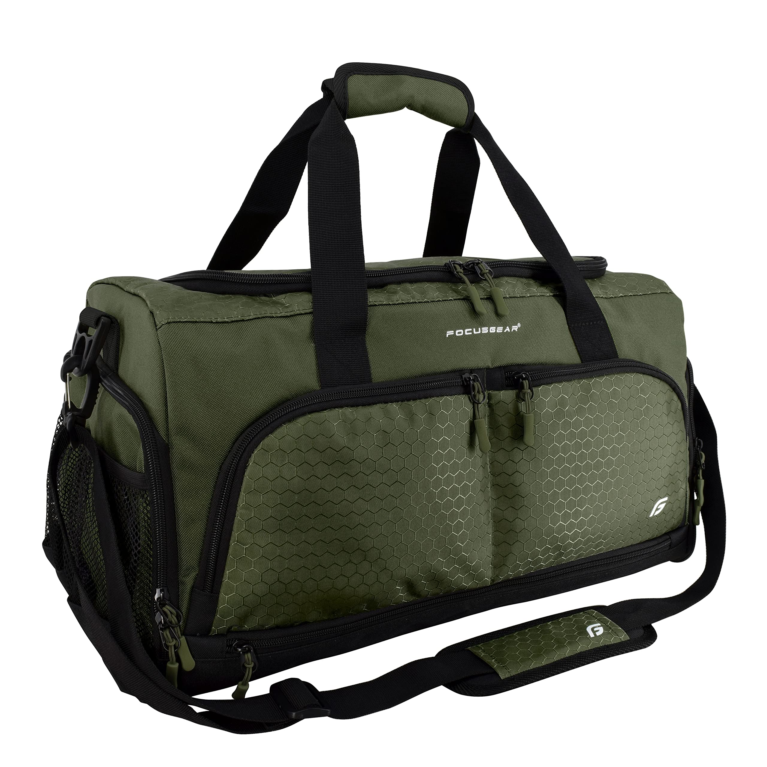 Ultimate Gym Bag 2.0: The Durable Crowdsource Designed Duffel Bag with 10 Optimal Compartments Including Water Resistant Pouch, Green, Medium (20")