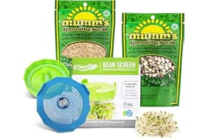Masontops Bean Screen Sprouts Growing Kit - Sprouting Lids & Sprout Mixes Microgreens Growing Kit - Sprouting Kit Wide Mouth 