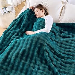 NEWCOSPLAY King Blanket for Couch Dark Teal Super