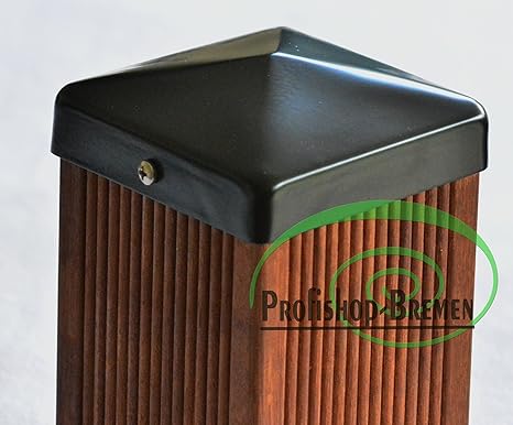 Pfostenkappe schwarz Pyramide für Pfosten inkl. VA-Schrauben (12x12 cm)