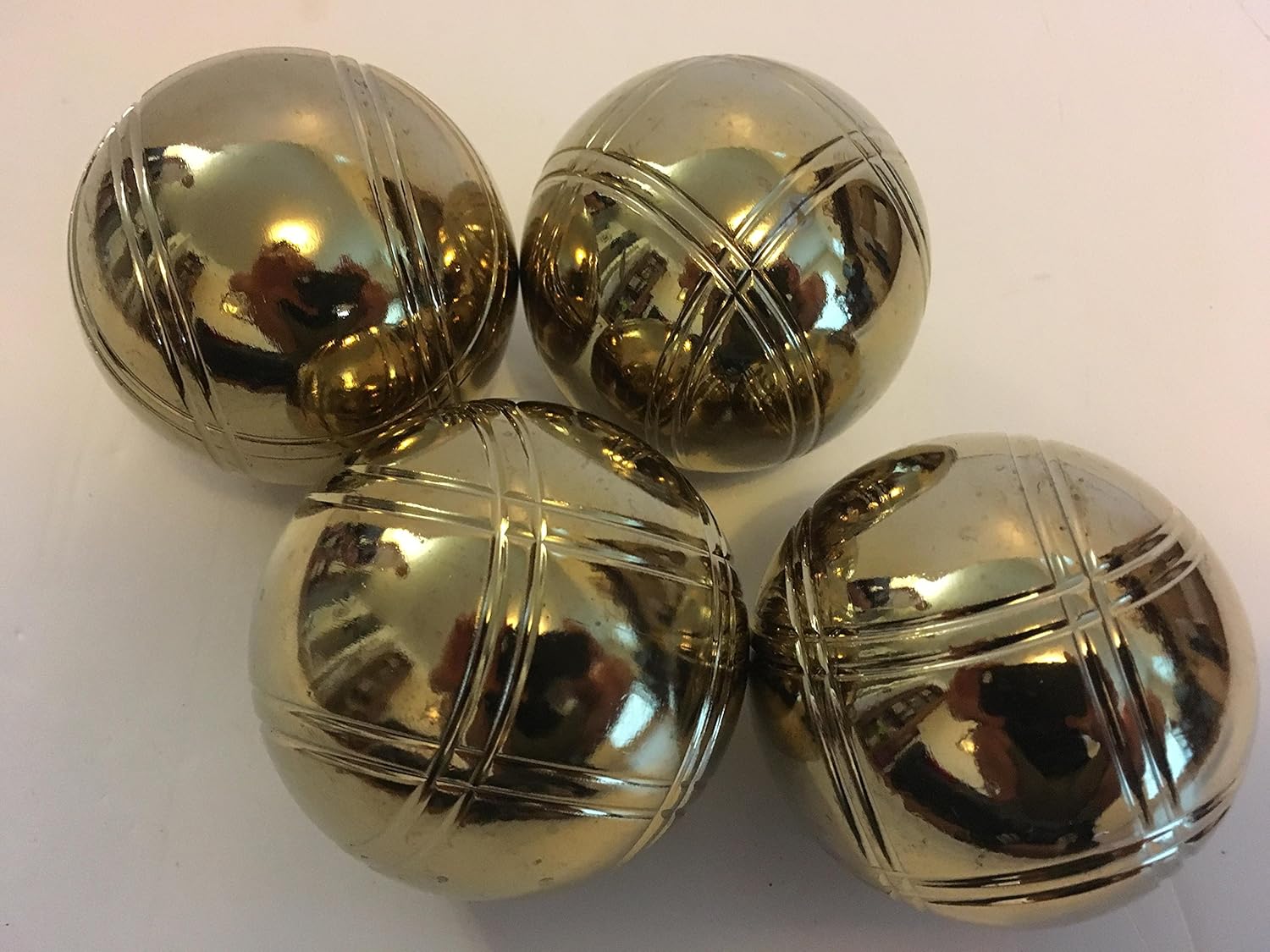 Pack Balls Gold Bocce Petanque Metal 73mm Replacement Of Pattern Cross Criss Small With 4 