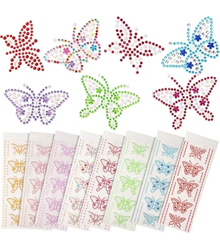 8-Sheet Gem Sticker Set - Crystal Rhinestone Decals For Phones, Water Bottles & DIY Crafts