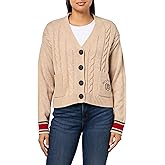Tommy Hilfiger Womens Boxy Varsity Cable Cardigan