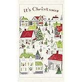 Cavallini Papers Christmas Village Tea Towel, Multicolor