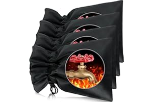 LUCDNC Outdoor Faucet Covers for Winter Freeze Protection 4 Pack Reusable Garden Faucet Cover Socks for Various Faucet Water Spigot Pipe Hose Bib,Waterproof Insulated Anti-Freeze Covers-Drawstring