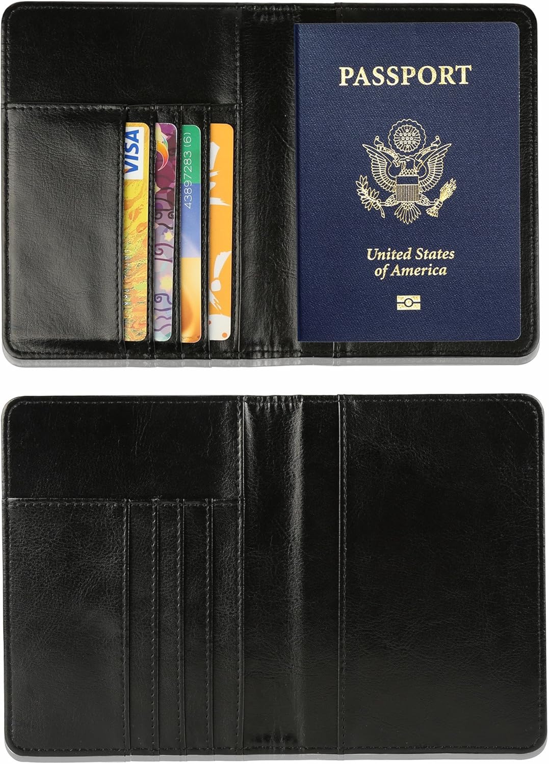  | GDTK Leather Passport Holder Cover Case RFID Blocking Travel Wallet (Black) | Passport Covers