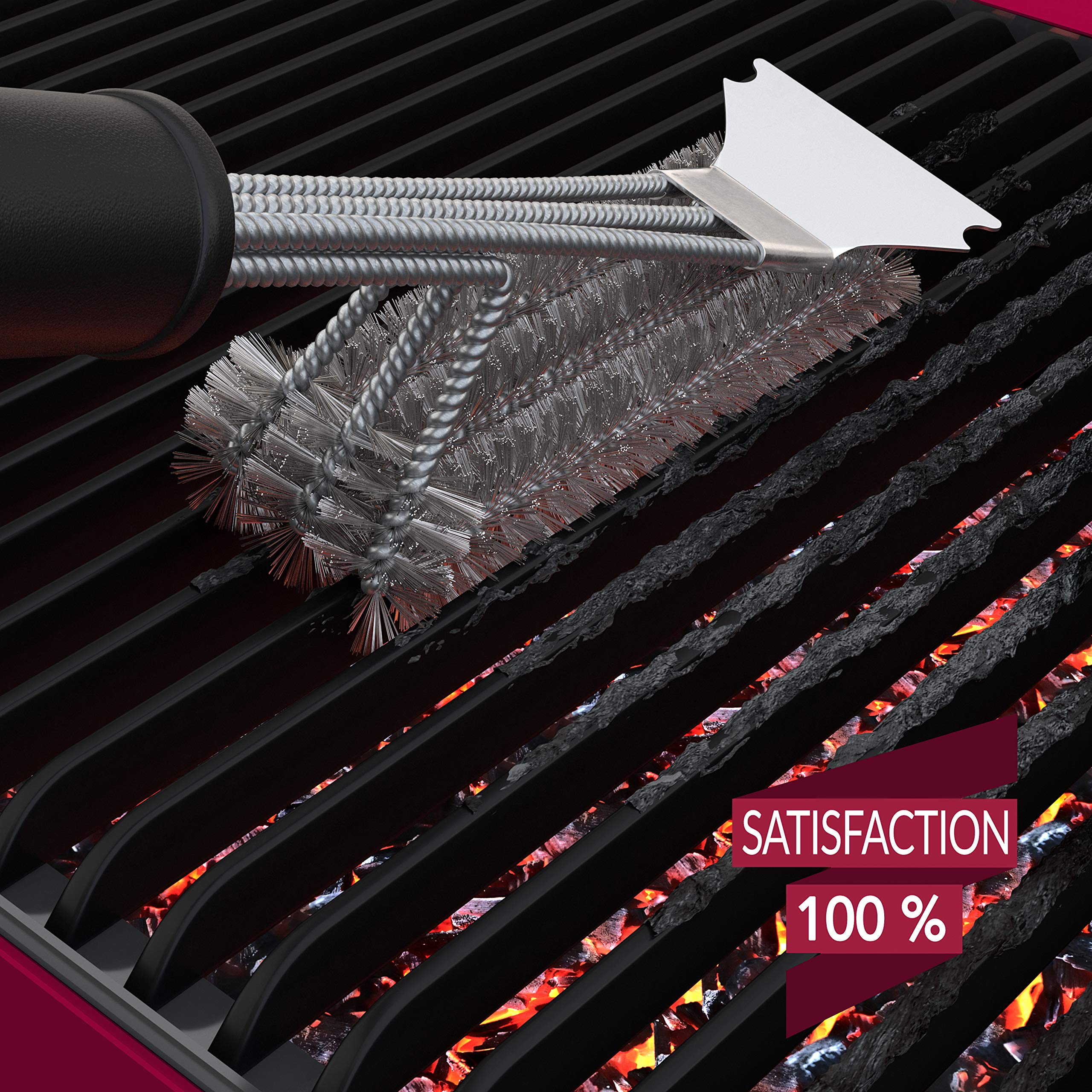 Grill Brush  and  Scraper - BBQ Tools  and  Grilling Accessories - Barbeque, Flat Top  and  Griddle Cleaner