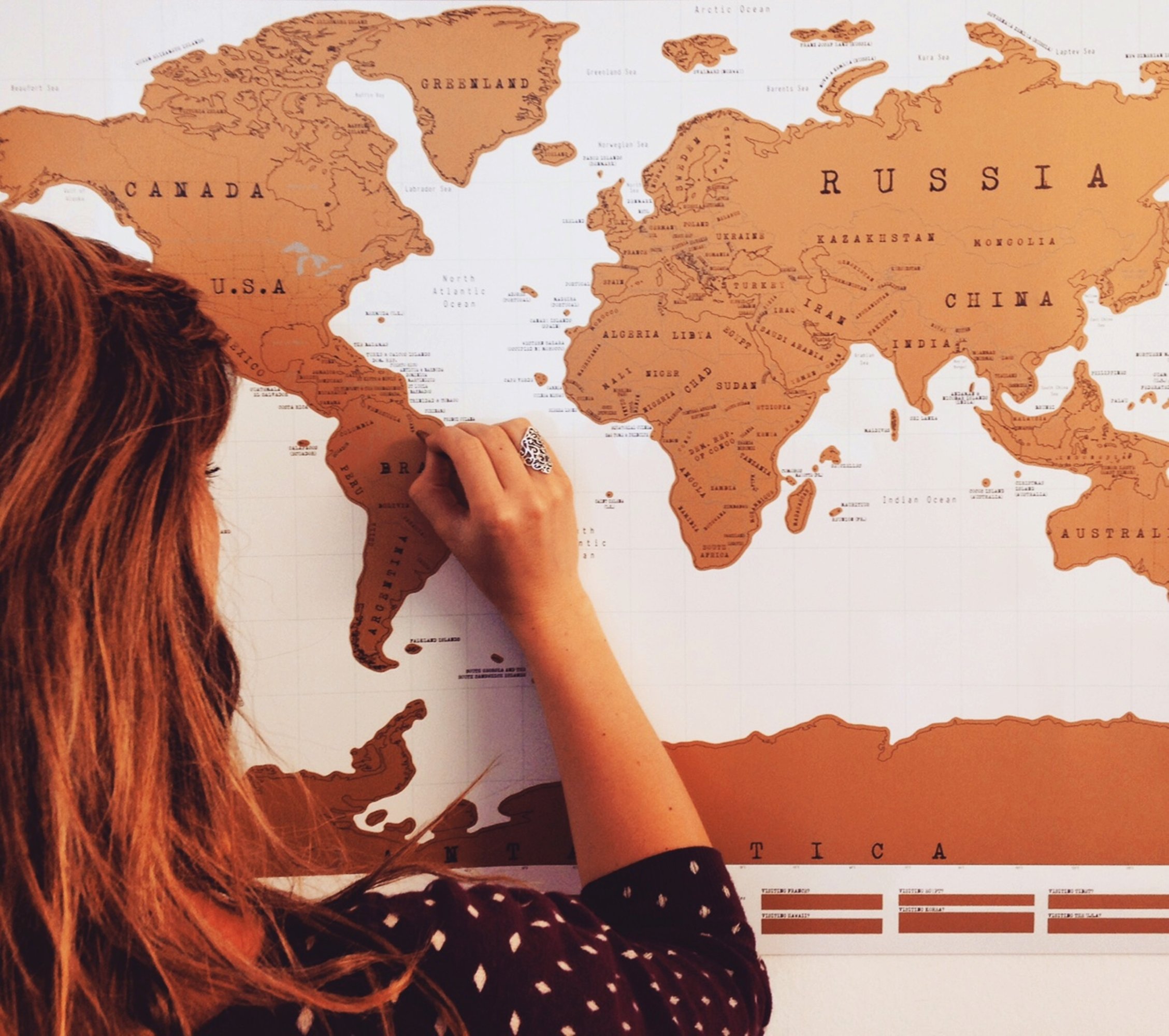 Scratch Off World Map, Easy to Learn Geography, to Track Your Travels and Wonderful for Home Decoration