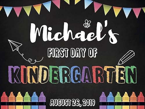 Amazon Com First Day Of Kindergarten Graduation Banner Custom