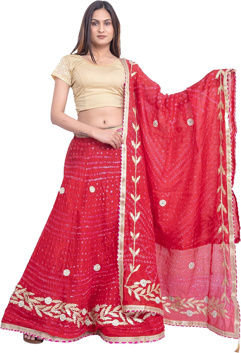 Buy Fabric Jaipur Women Rajasthani Traditional Charka Gota patti