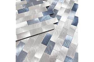 BeNice Peel and Stick Backsplash Kitchen Backsplash Tiles Peel and Stick Metal, Bathroom Wall Tiles Stickers Blue(5sheets)