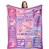 Linxher Best Axolotl Gifts Blanket 50” x 40”, Axolotls Bedding/Stuff, Axolotl Christmas Birthday Gifts for Girls, Gifts for Axolotls Lover, Salamander Gifts