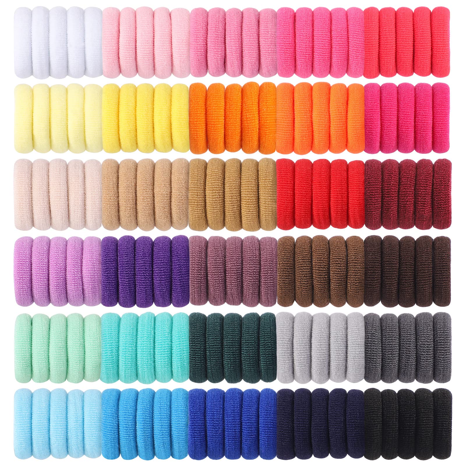 Photo 1 of Jollybows 300pcs Baby Hair Ties Girls Elastic Hair Accessories Small Nylon Hair Bands for Toddler Infant Ponytail Holders 1" 30 Colors Mini Kids Hairband