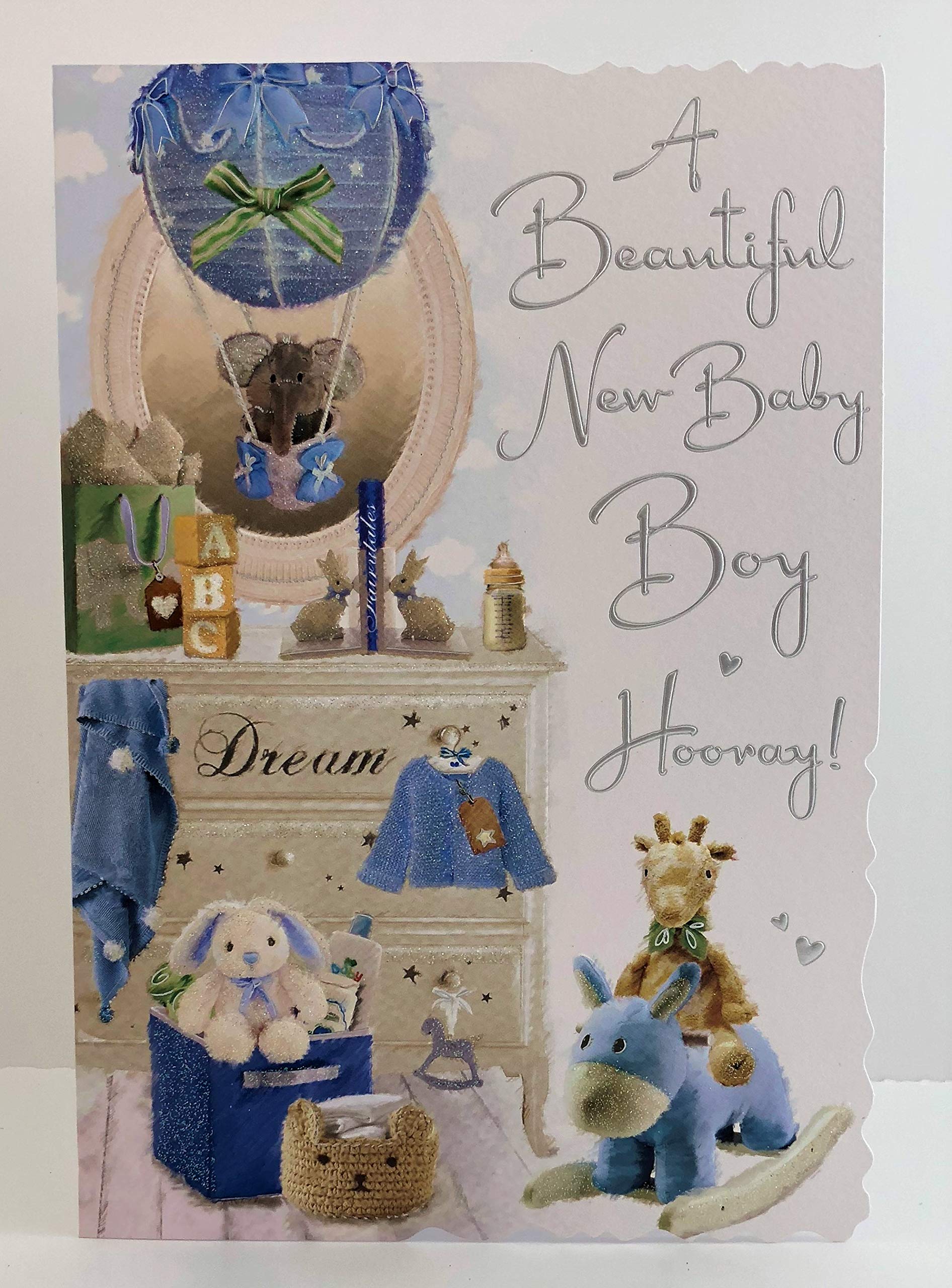Jonny Javelin A Beautiful New Baby Boy Hooray Card