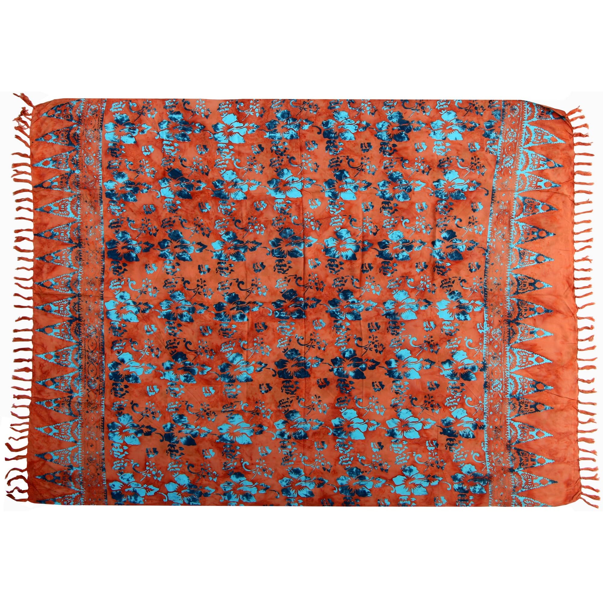 Sarong Beach Towel Pareo Wrap Skirt Loop Red Blue Sar93