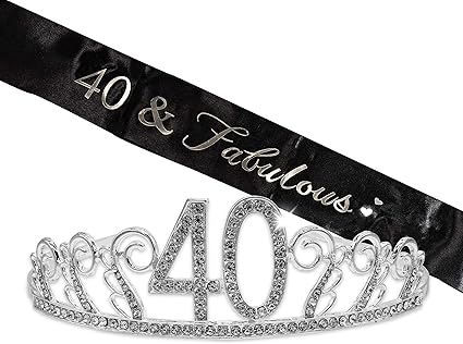 Amazon Com 40th Birthday Tiara And Sash 40 Fabulous For Women