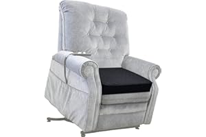 COMFORTANZA Large 20x20x5 Memory Foam Square Thick Non-Slip Chair Seat Cushion for Recliners, Armchairs, Couches - Floor Cushion - Sciatica, Tailbone Pain & Pressure Relief - Soft - Black