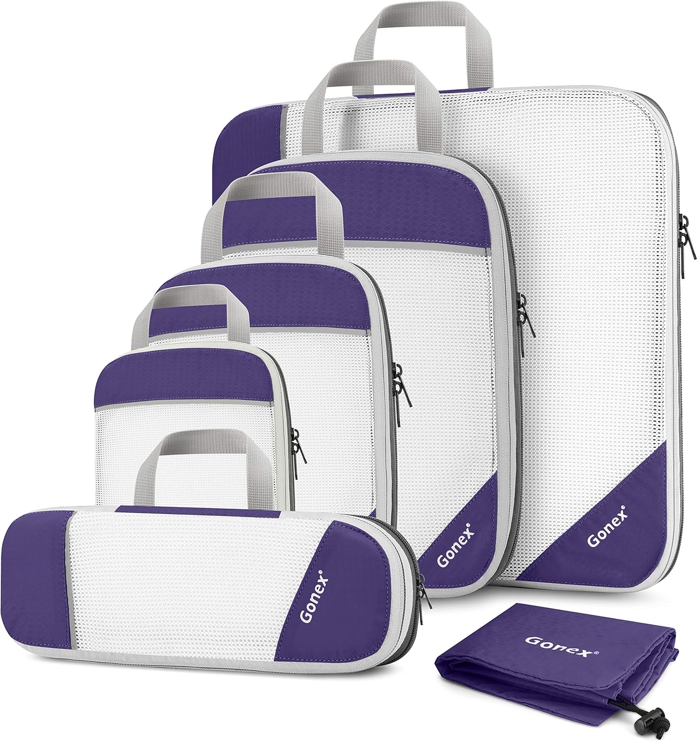 Gonex Compression Packing Cubes, Extensible Travel Storage Mesh Bags