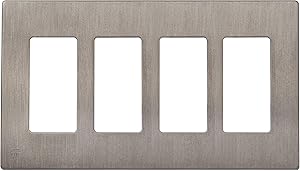 ENERLITES Elite Series Screwless Decorator Wall Plate Child Safe Outlet Cover, Size 4-Gang 4.68