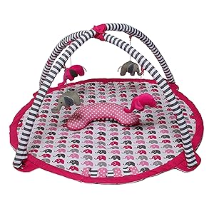 Bacati - Activity Gyms & Playmats (Elephants Pink/Grey)