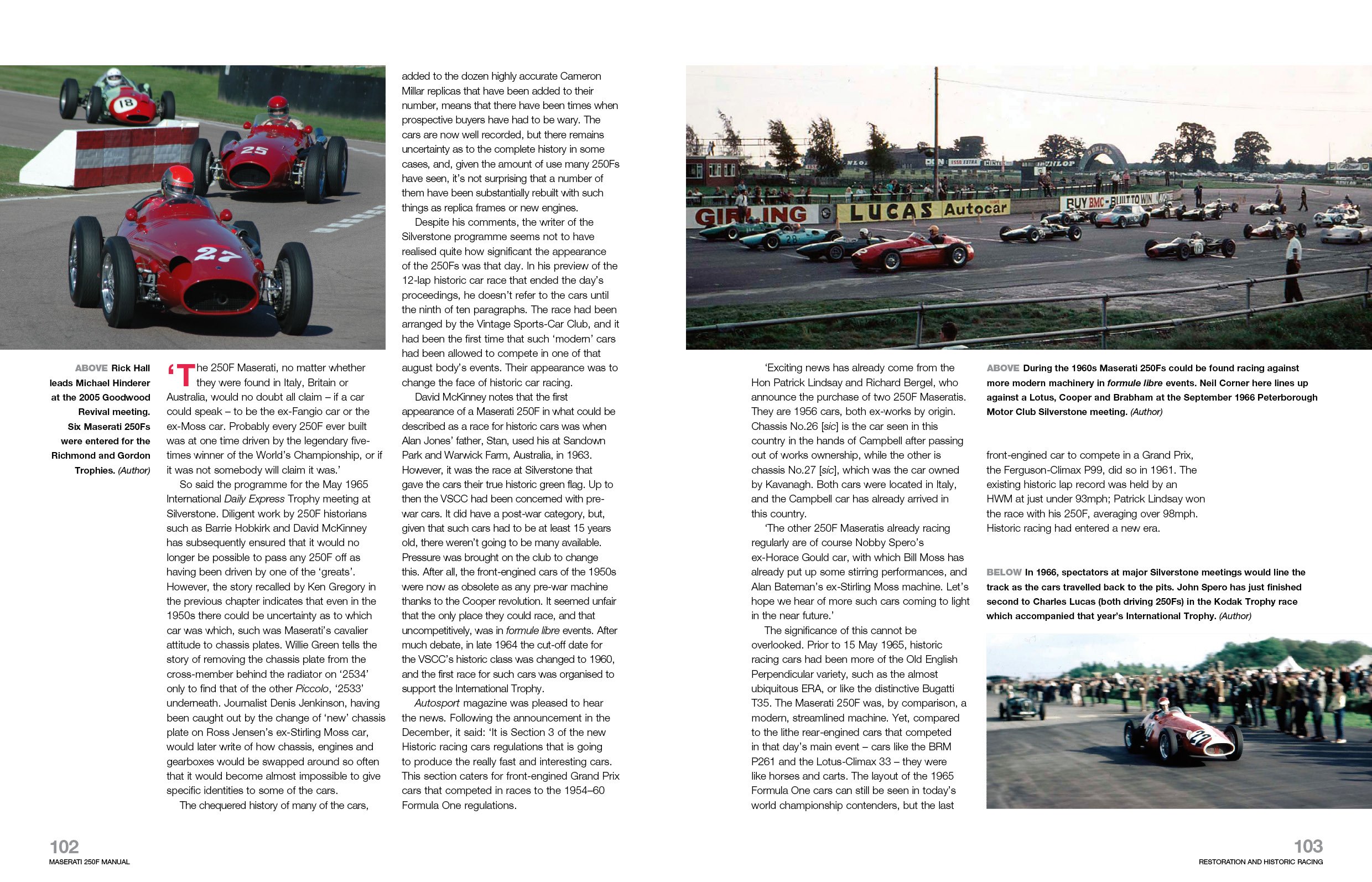 Maserati 250F Manual: An insight into owning, racing and maintaining the  double-world-championship-winning Formula 1 car (Haynes Owners Workshop  Manuals ...