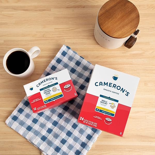 CAMERON’S COFFEE SINGLE SERVE PODS, DECAF VANILLA HAZELNUT, 72 COUNT (PACK OF 1)